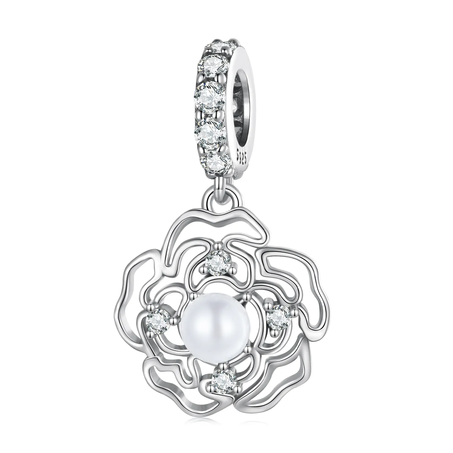 pandora style camellia dangle bsc676