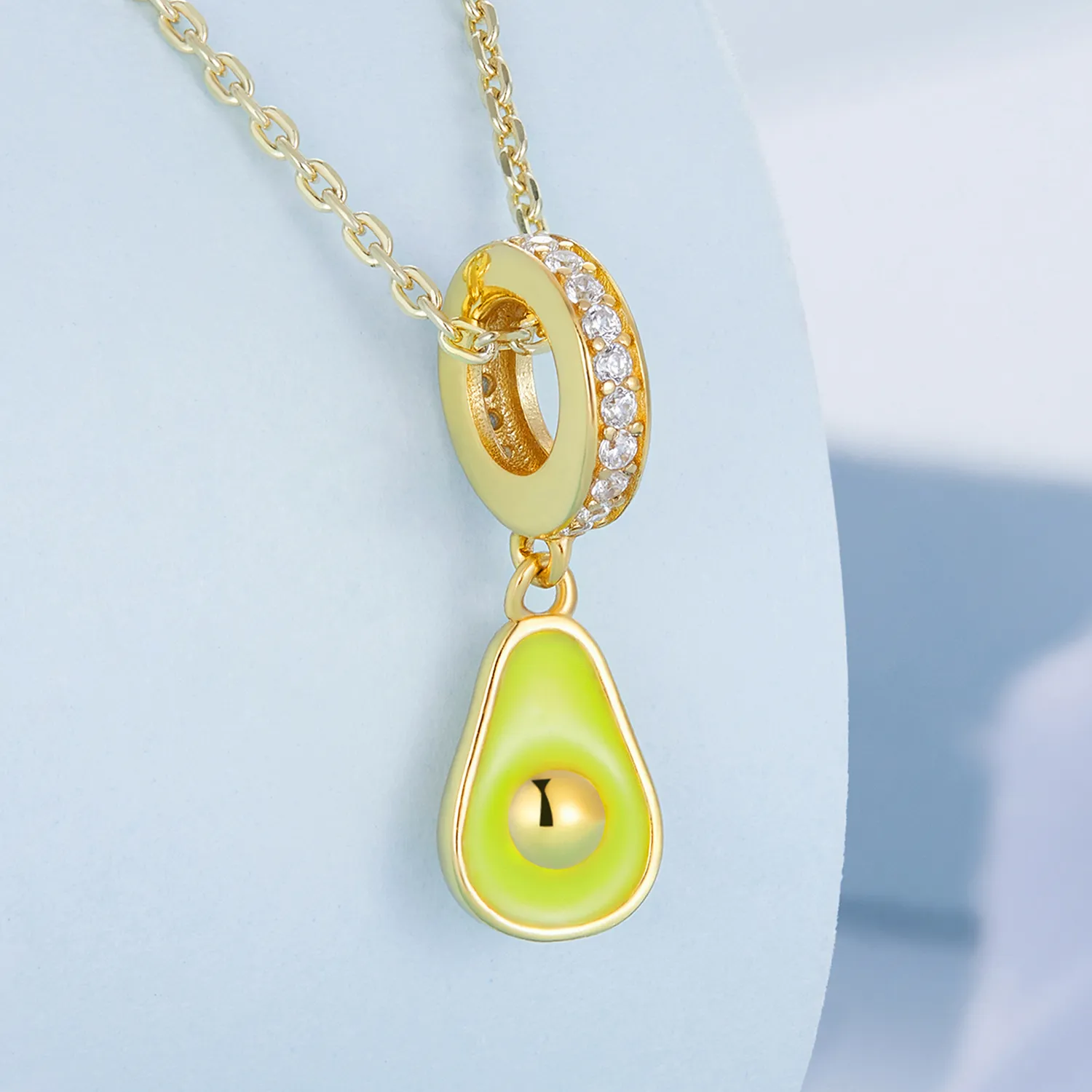 Pandora Style Creamy Avocado Dangle - BSC679