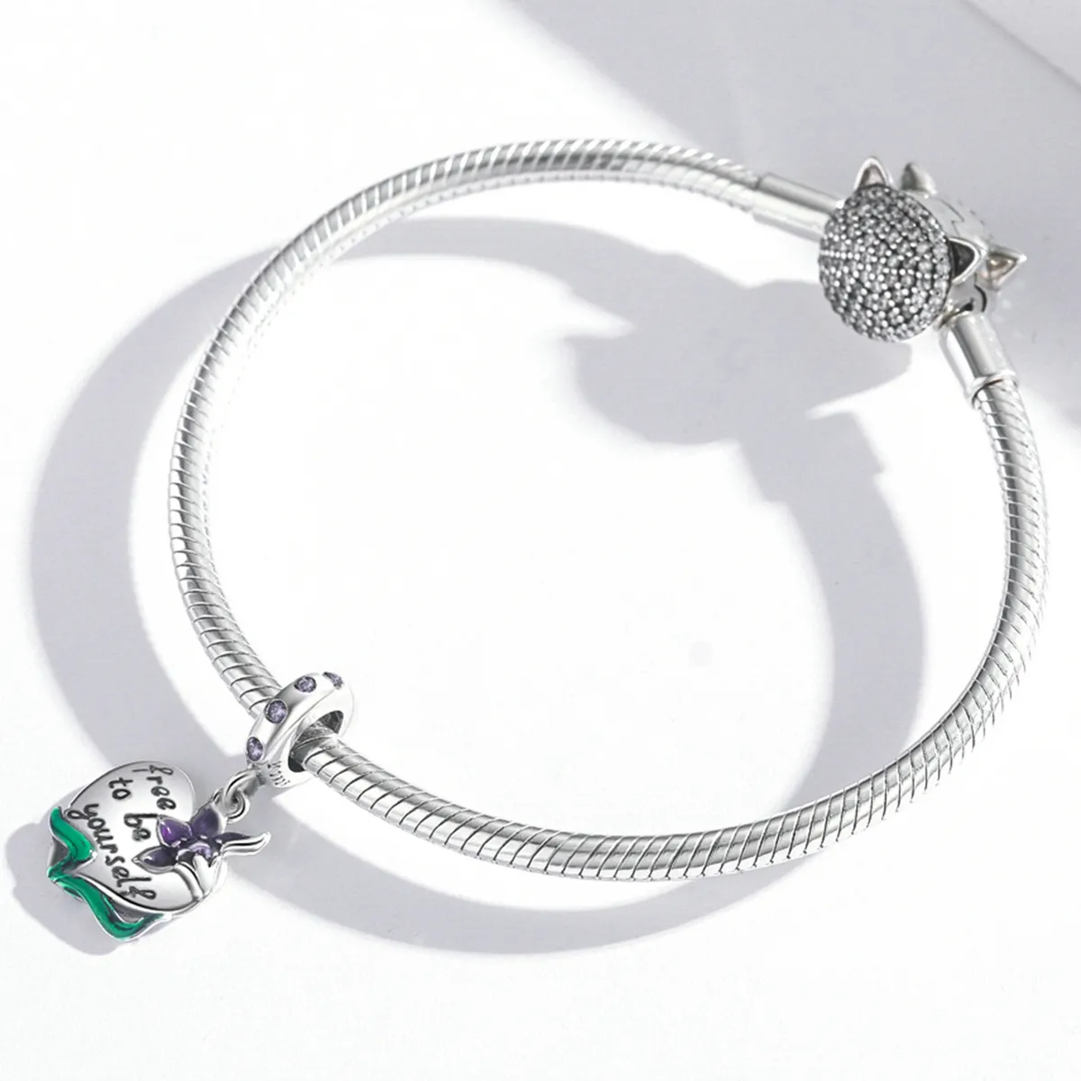 Pandora Style Feminine Power-Love Purple Iris Dangle - SCC2143