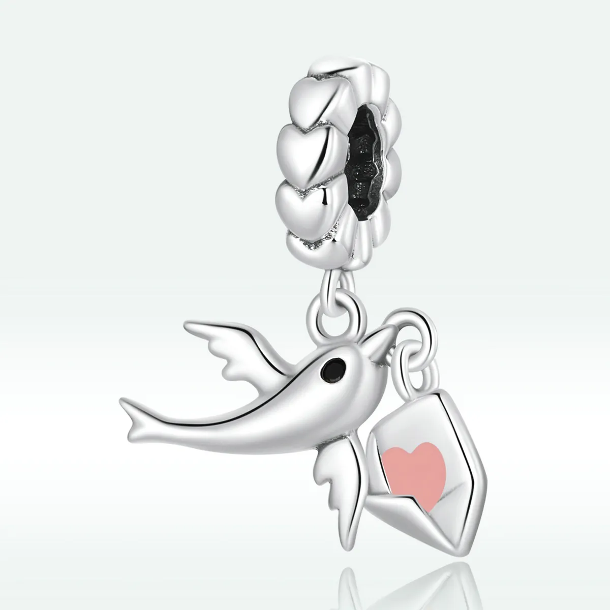 Pandora Style Flying Pigeon Love Letter Dangle - BSC573
