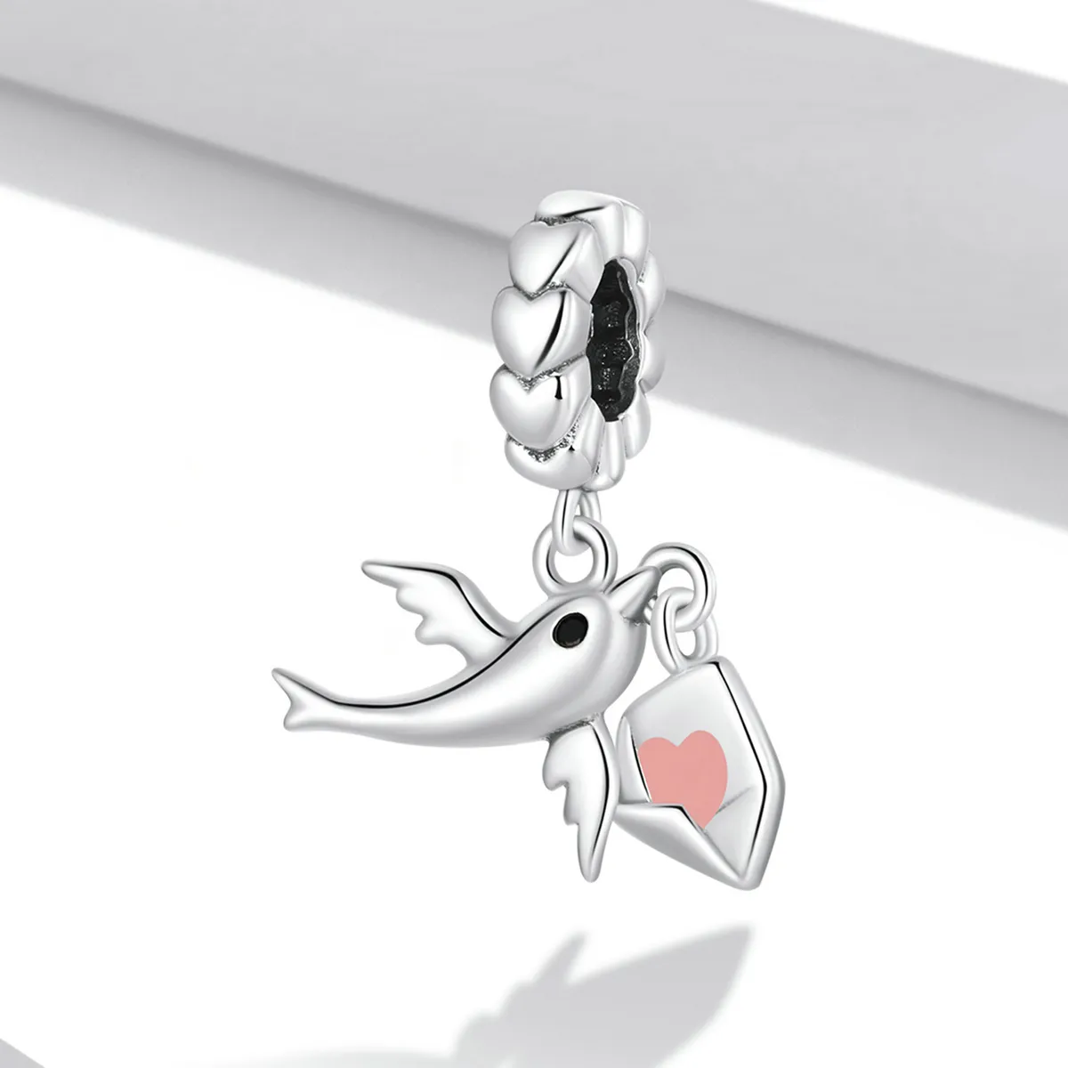 Pandora Style Flying Pigeon Love Letter Dangle - BSC573