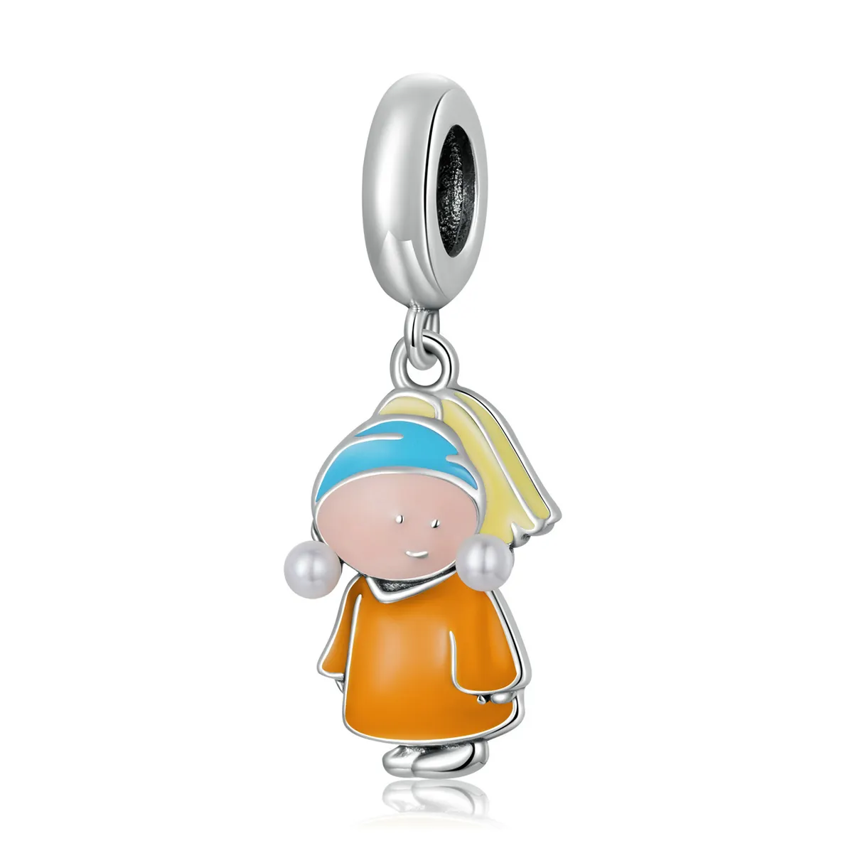 pandora style girl with pearls dangle scc2078