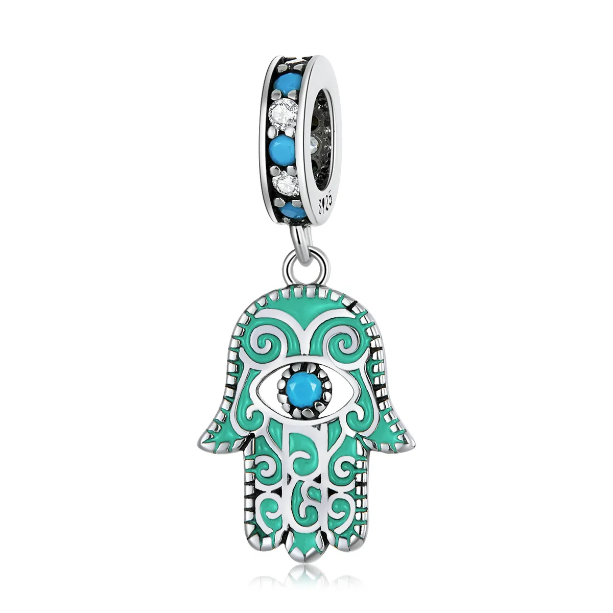 pandora style hand of fatima dangle bsc593