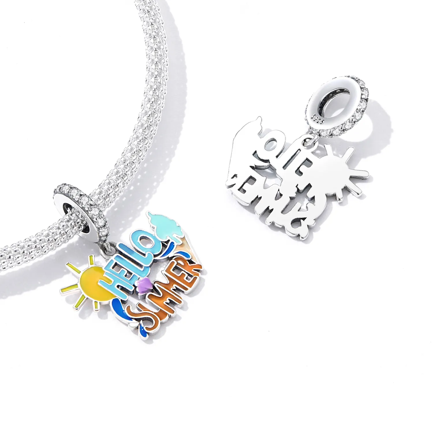 Pandora Style Hello Summer Sign Dangle - SCC2222