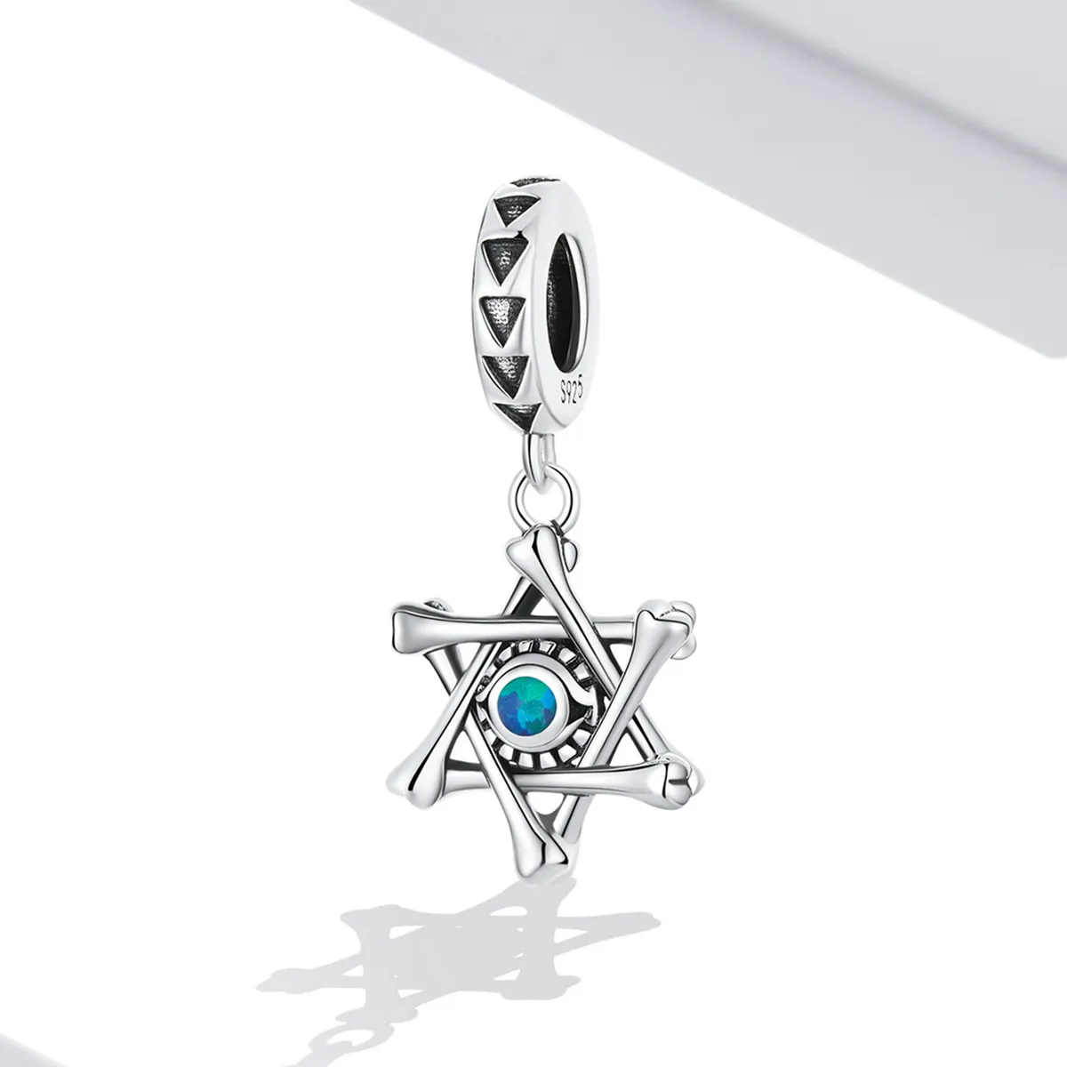 Pandora Style Hexagram Devil Eye Dangle - SCC2174