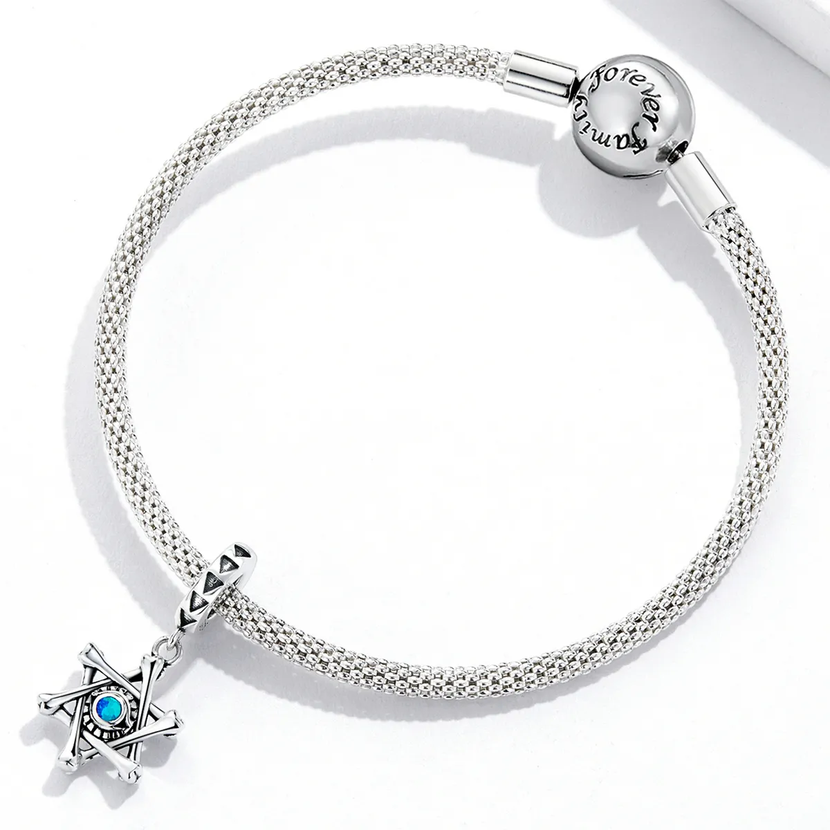 Pandora Style Hexagram Devil Eye Dangle - SCC2174