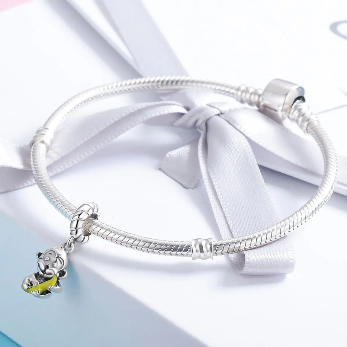 Pandora Style Monkey Holding Banana Dangle - SCC520