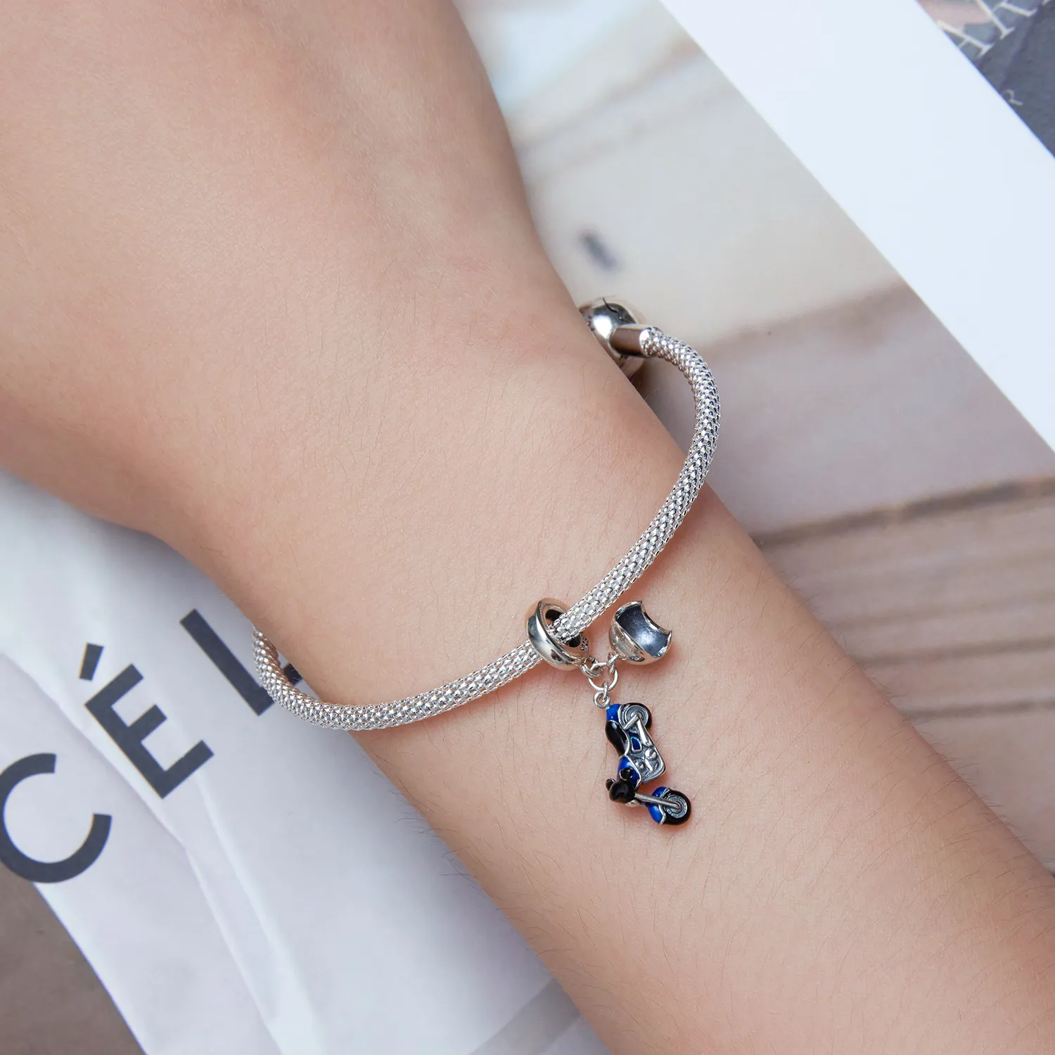 Pandora Style Motorcycle Dangle - SCC2364