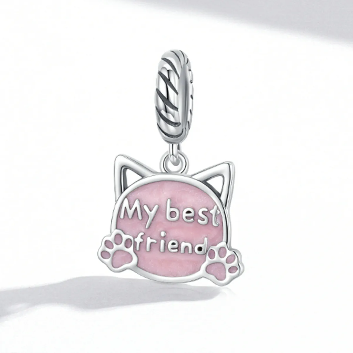 Pandora Style Pink Cat Dangle - BSC519
