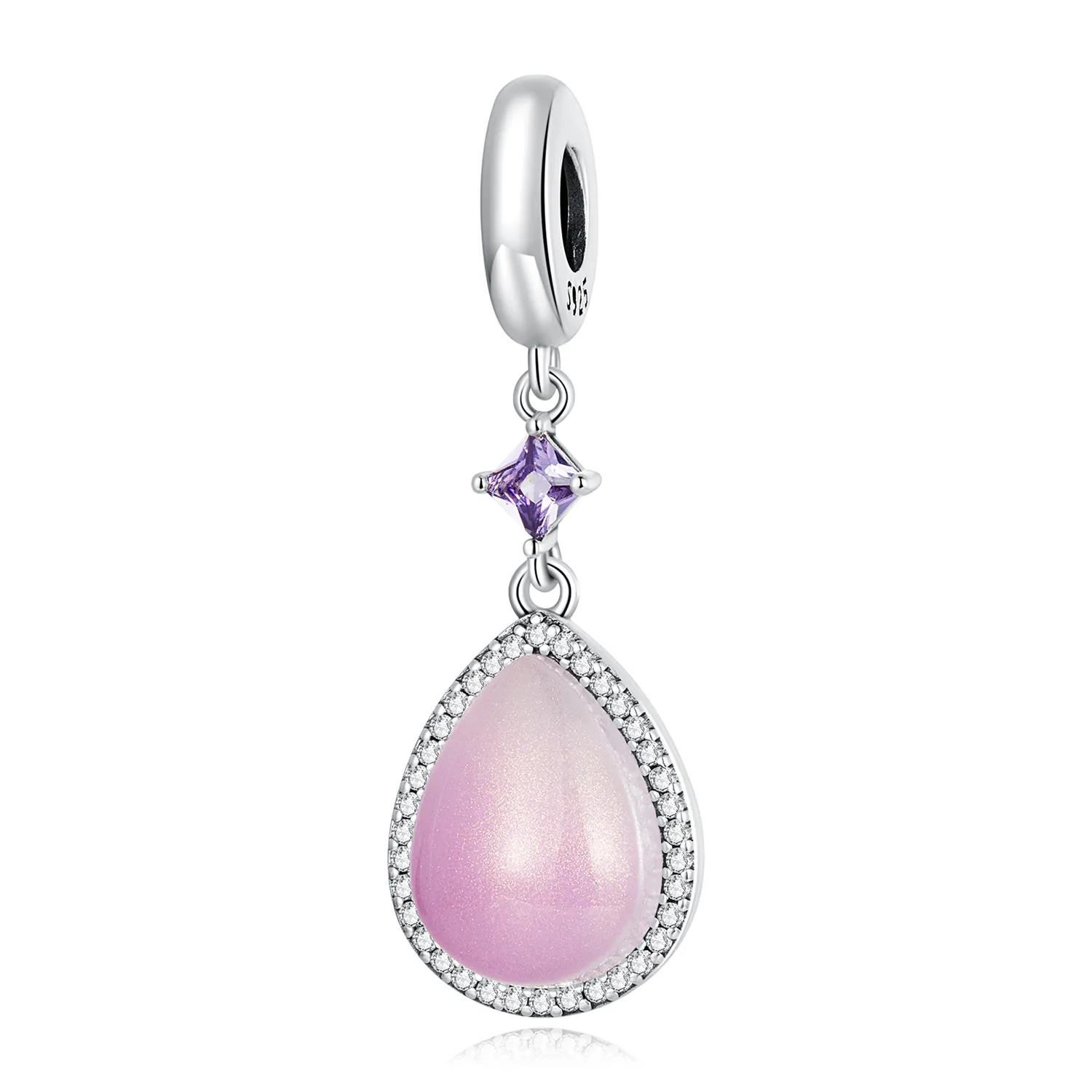 pandora style pink water drop dangle scc2272