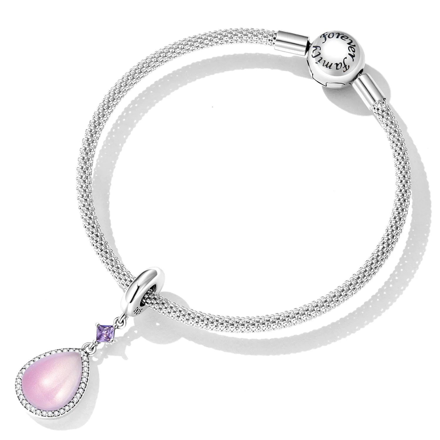 Pandora Style Pink Water Drop Dangle - SCC2272