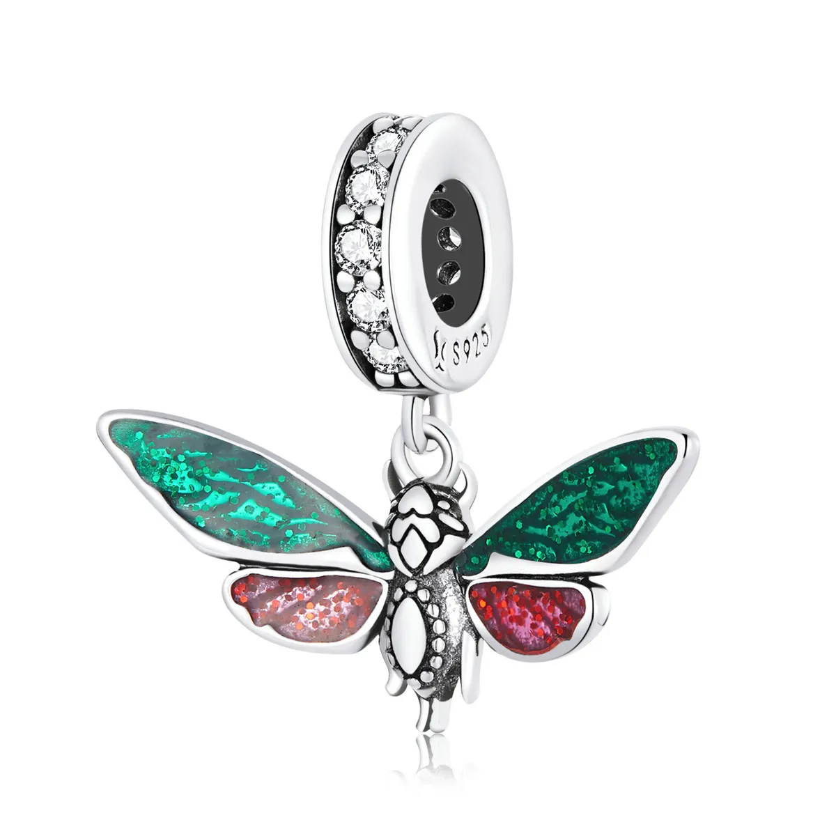 pandora style retro moth dangle scc2034