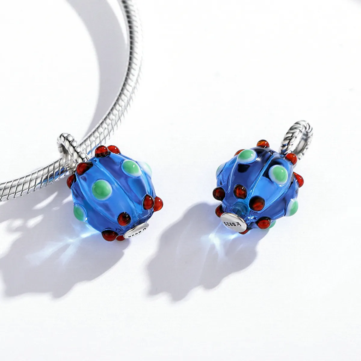 Pandora Style Royal Blue Glass Beads Dangle - SCC1968
