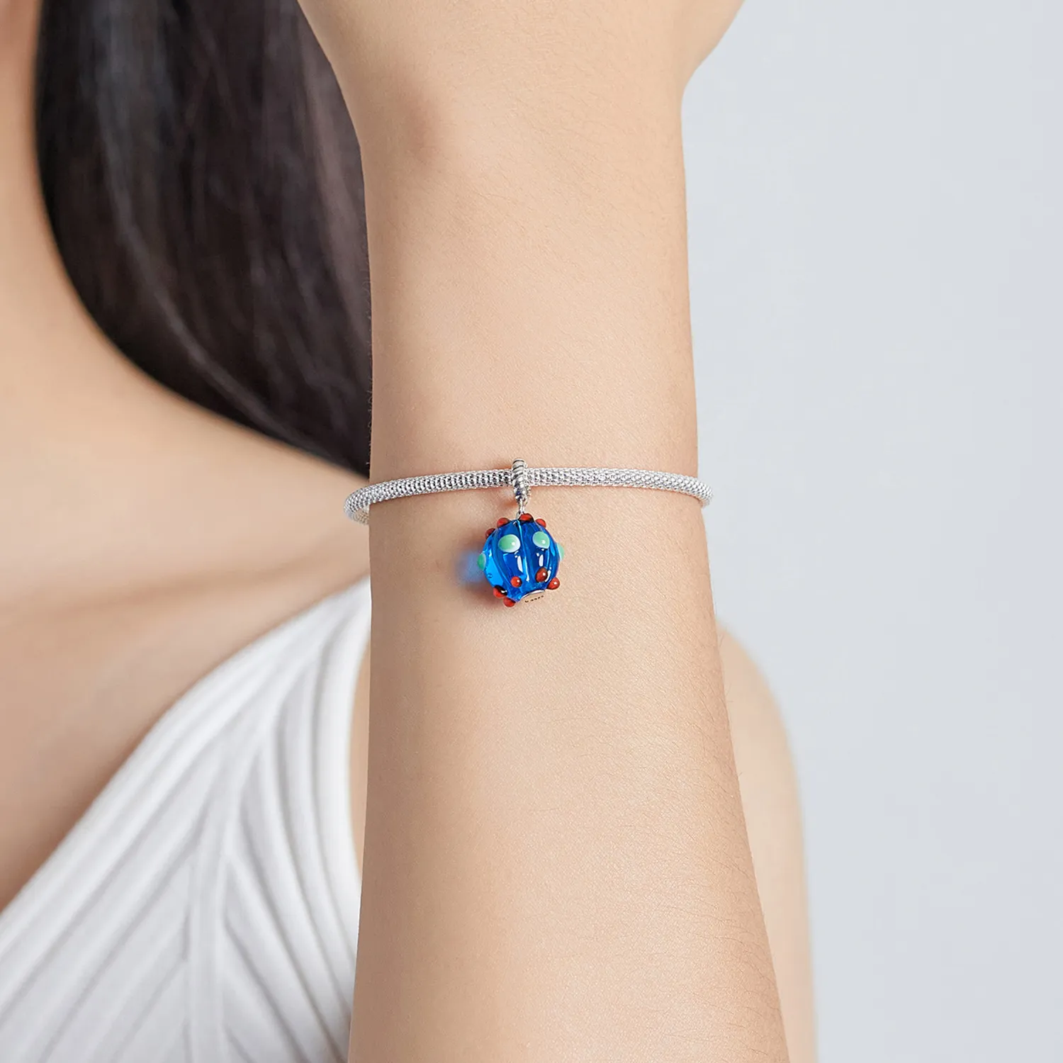 Pandora Style Royal Blue Glass Beads Dangle - SCC1968