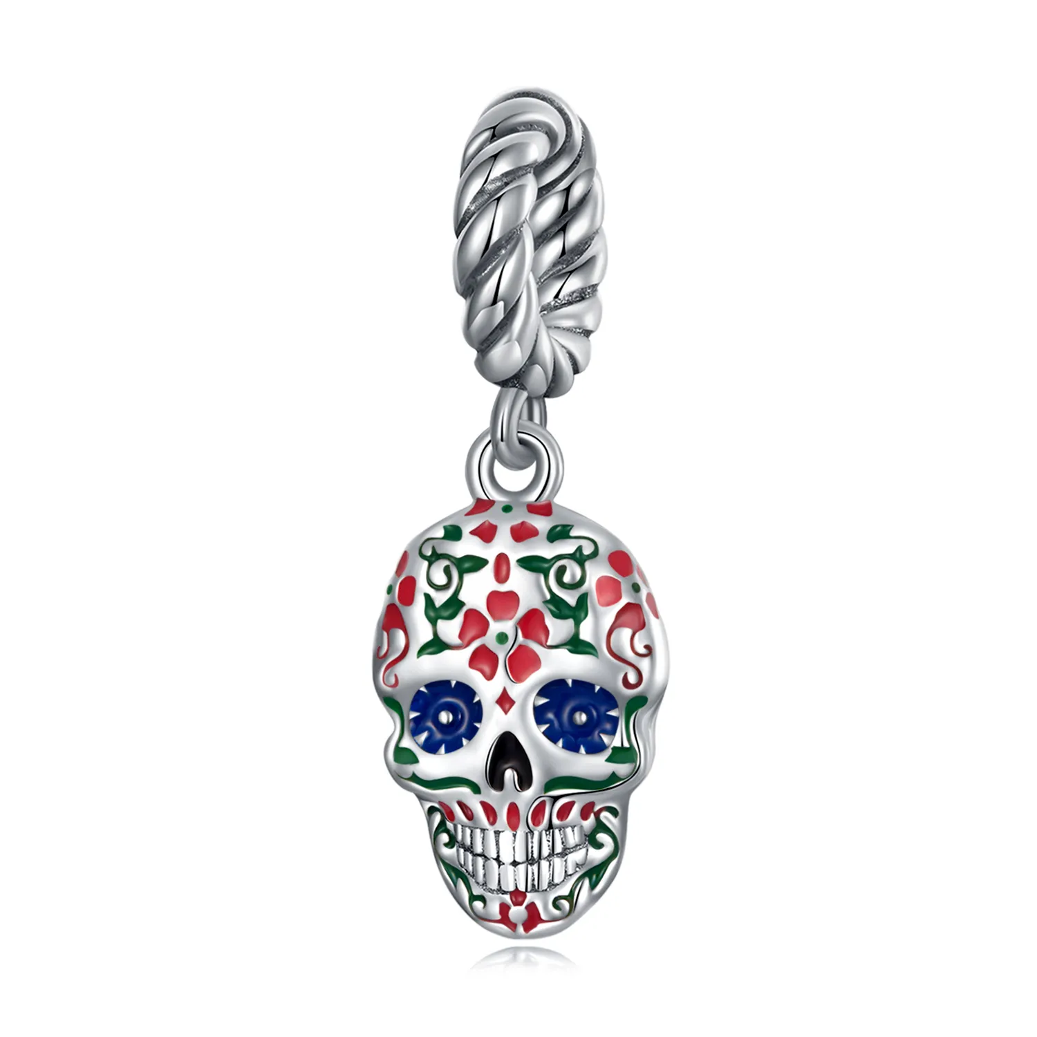 pandora style skull dangle scc2361