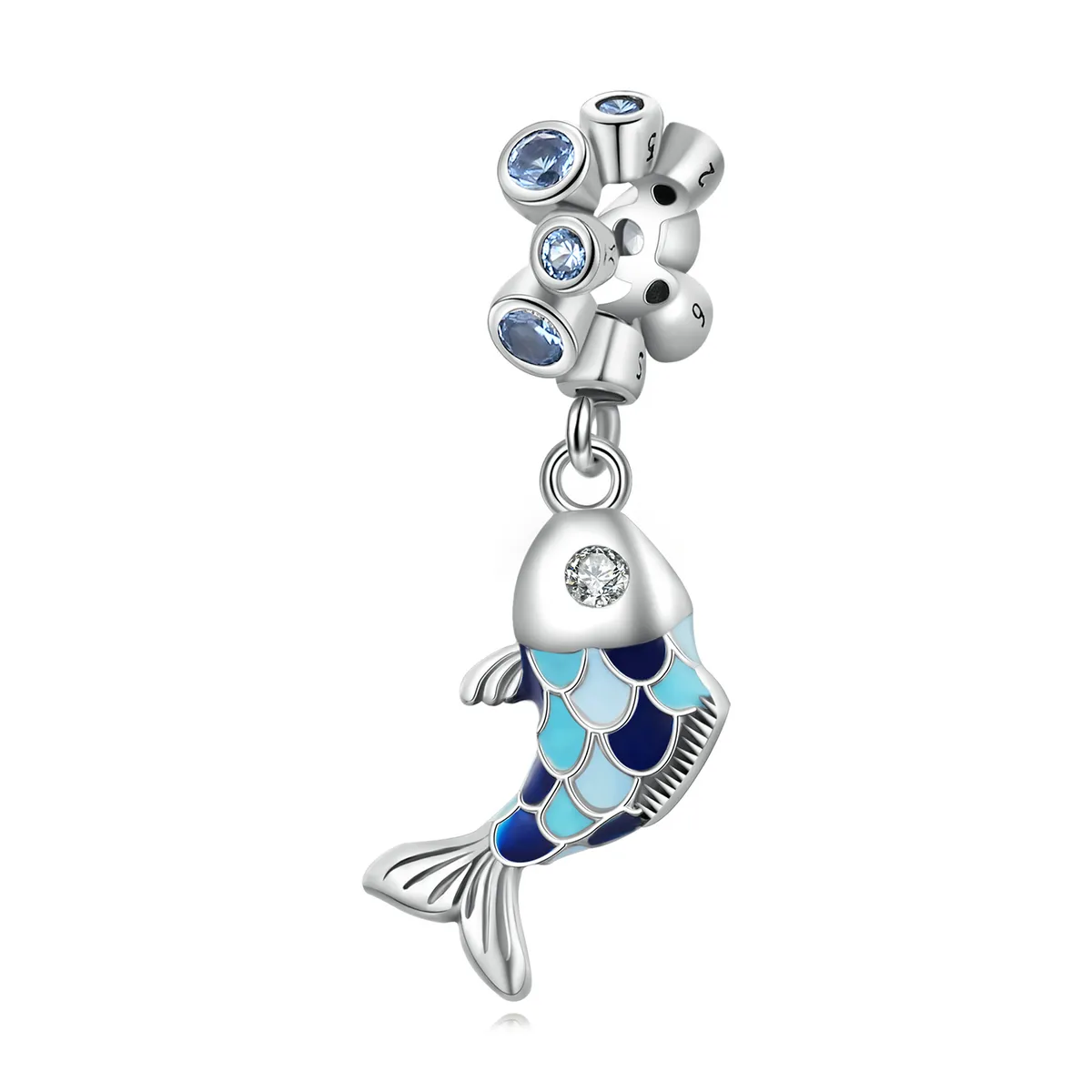 pandora style small fish spit bubbles dangle scc2049