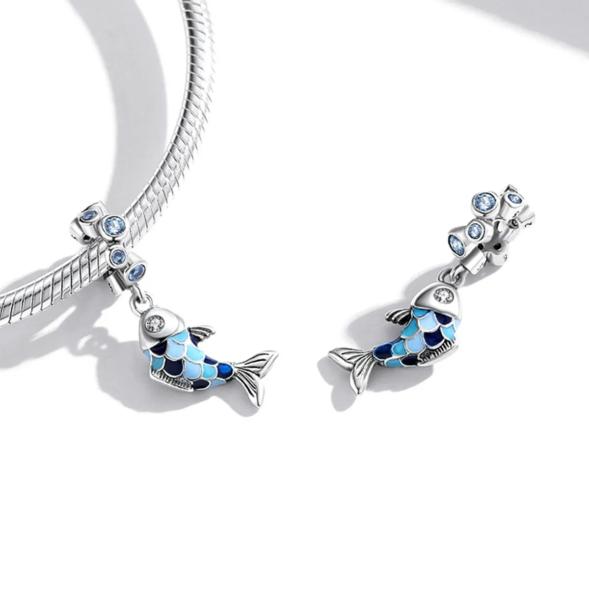 Pandora Style Small Fish Spit Bubbles Dangle - SCC2049