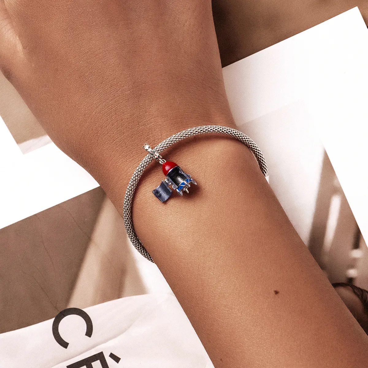Pandora Style Small Rocket Dangle - SCC2058
