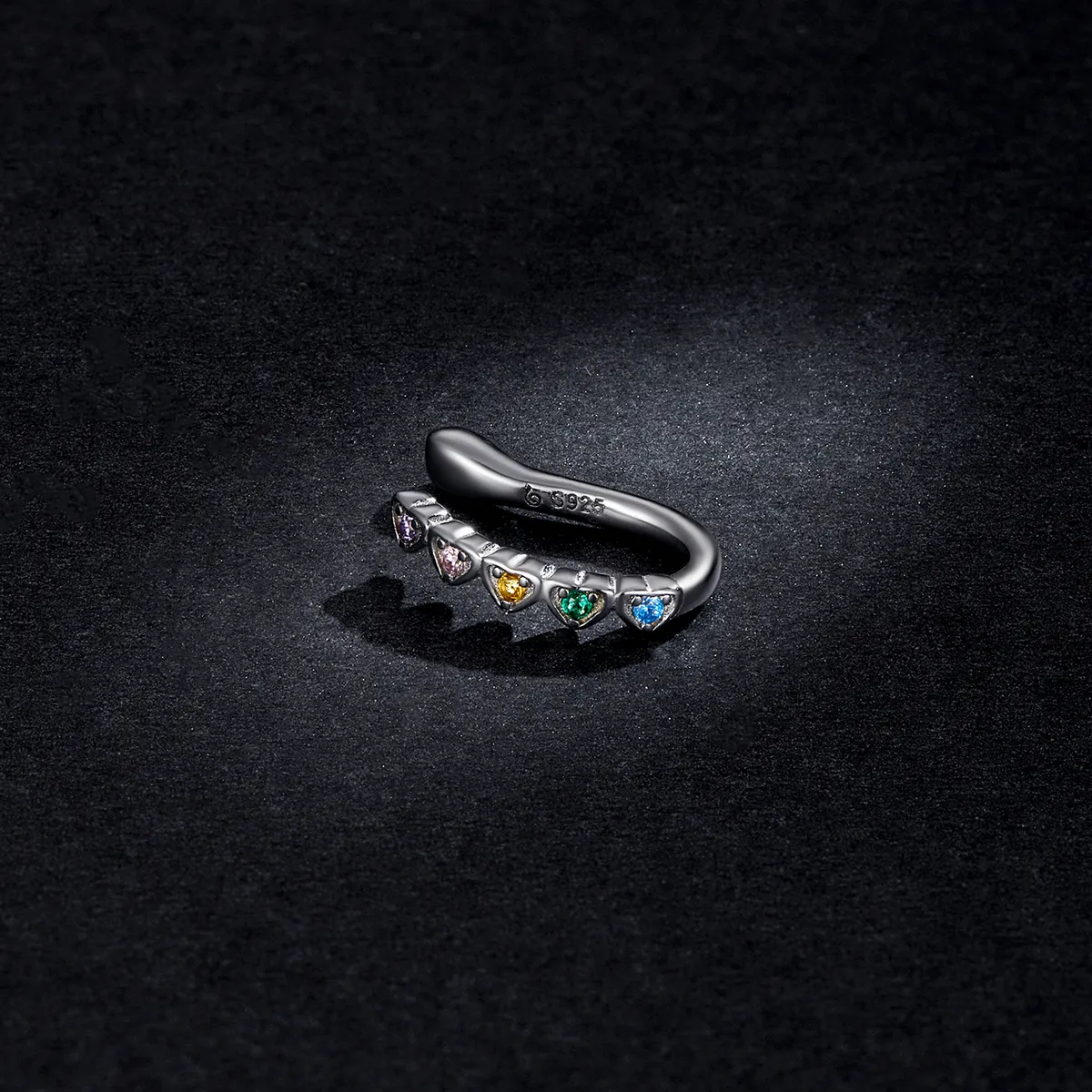 Pandora Style Rainbow Heart Ear clip - BSE573