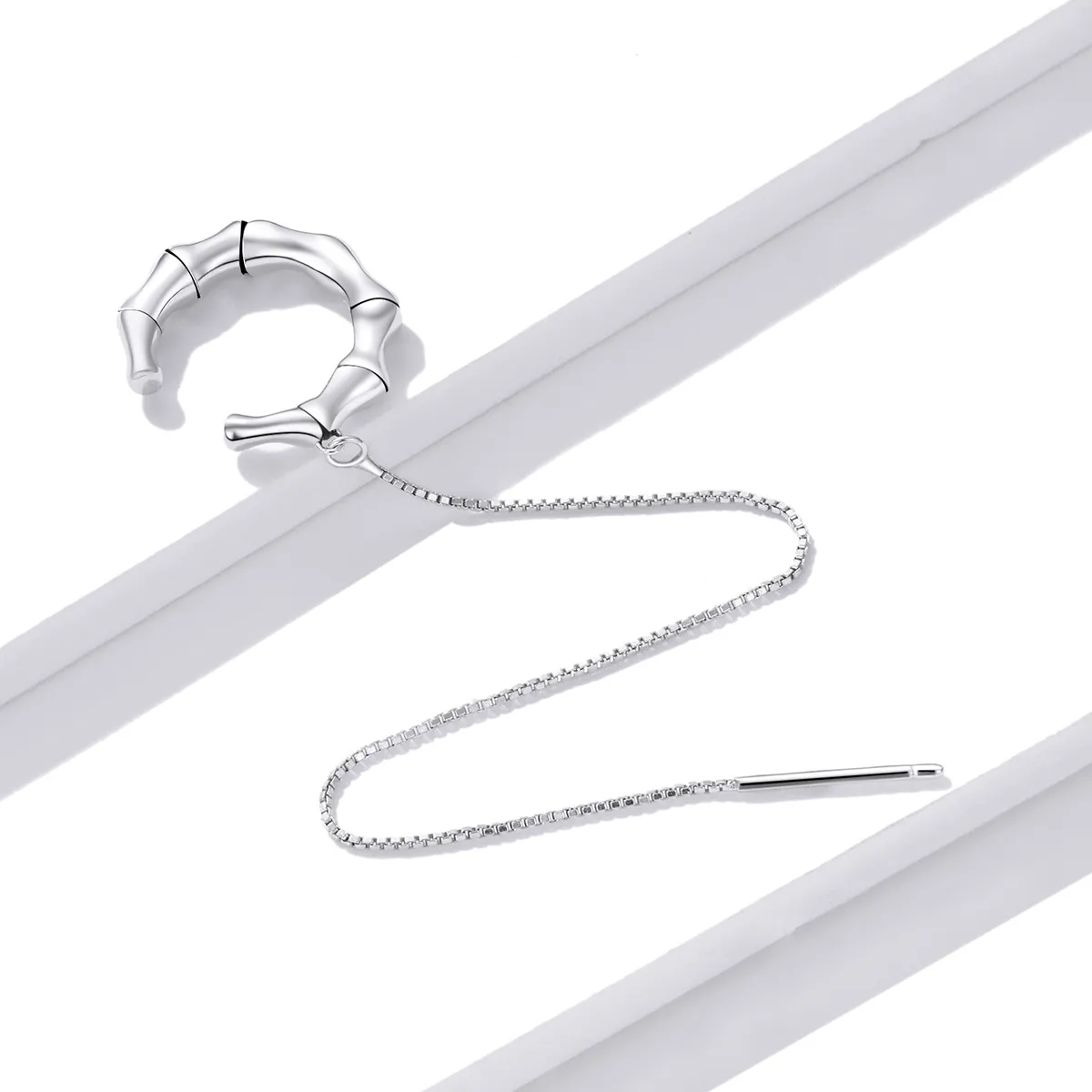 Pandora Style Silver Bamboo Ear clip - BSE511