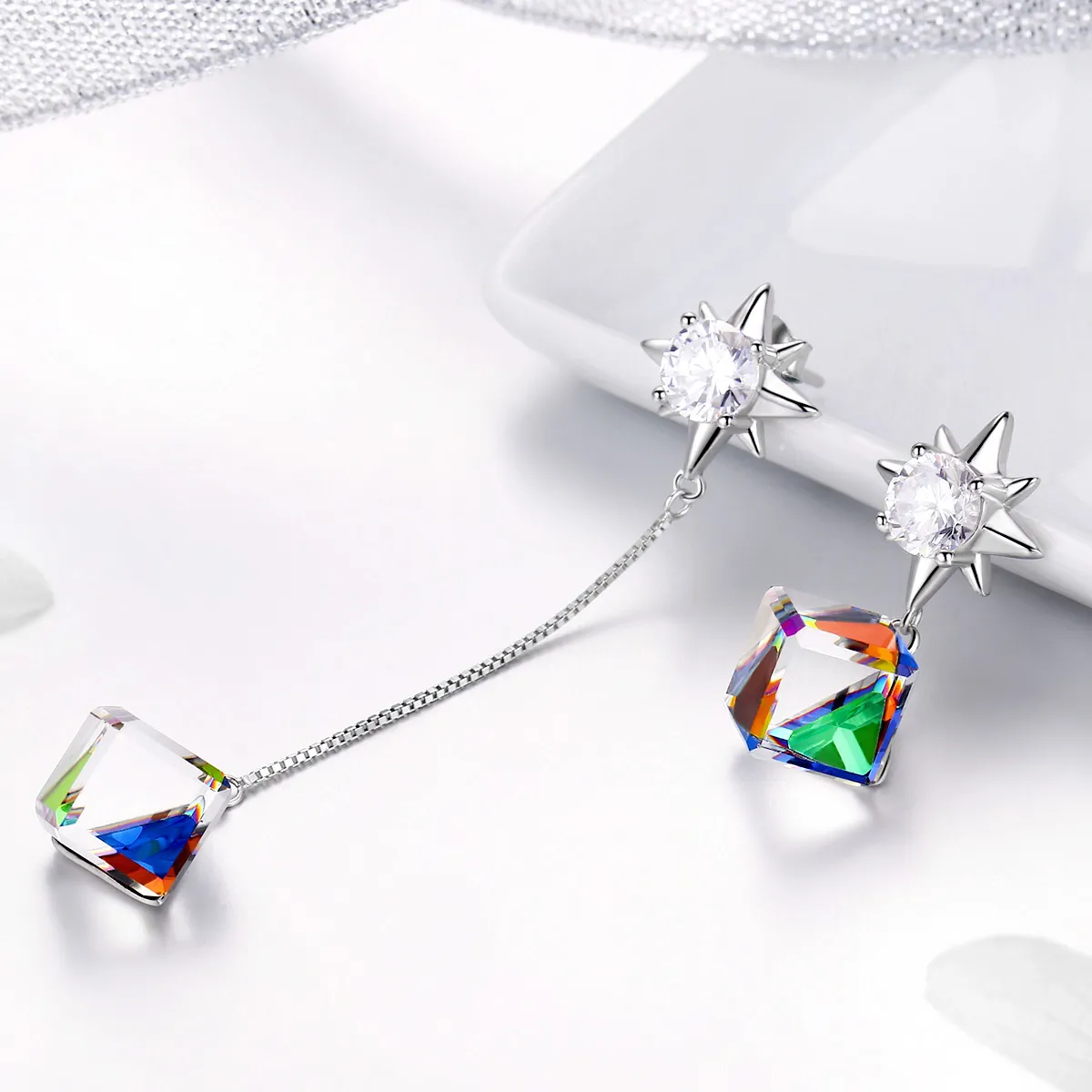Pandora Style Aurora Love Hanging Earrings - SCE545