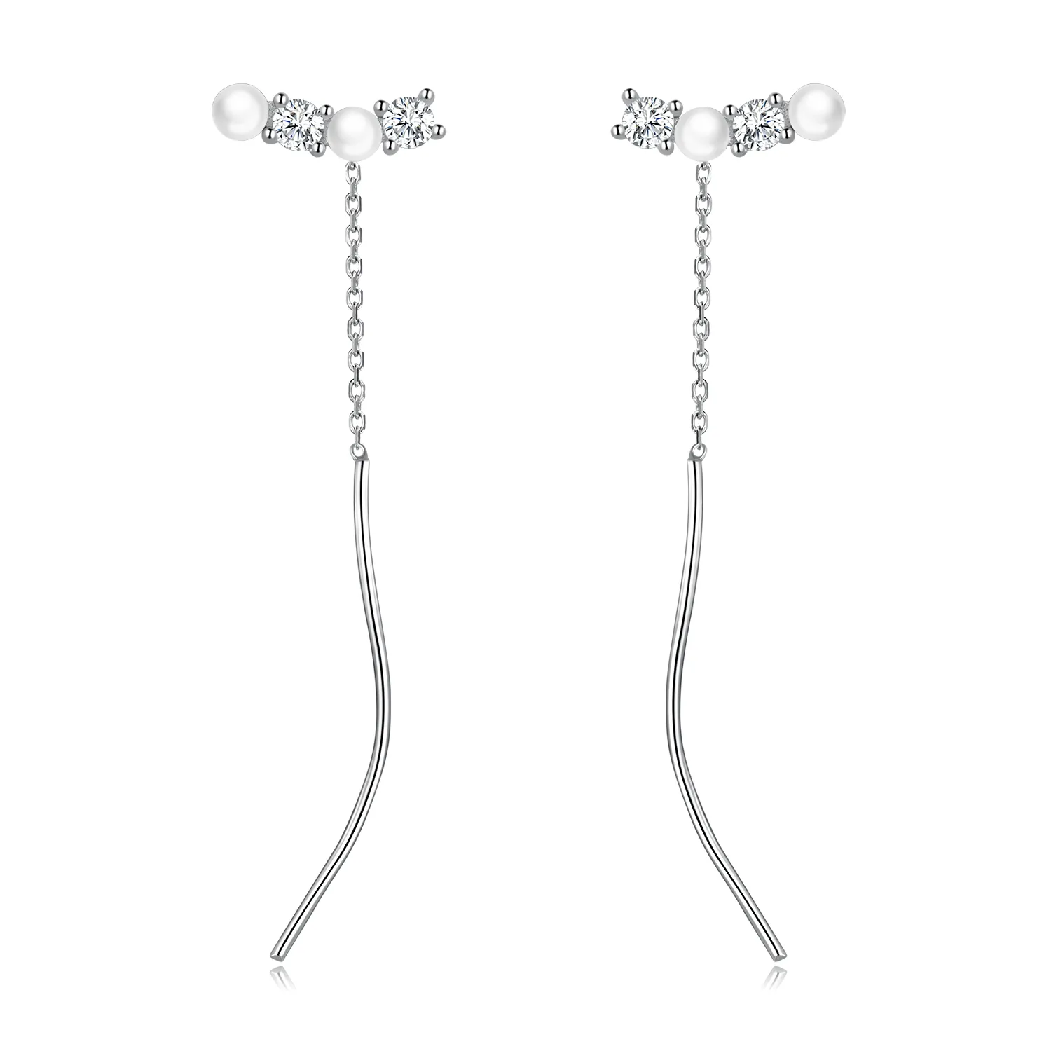 pandora style bead zircon hanging earrings sce1448