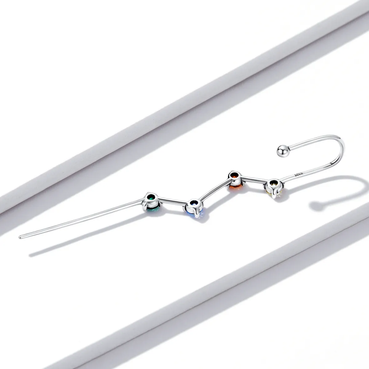Pandora Style Color Zirconium - Lightning Hanging Earrings - BSE530