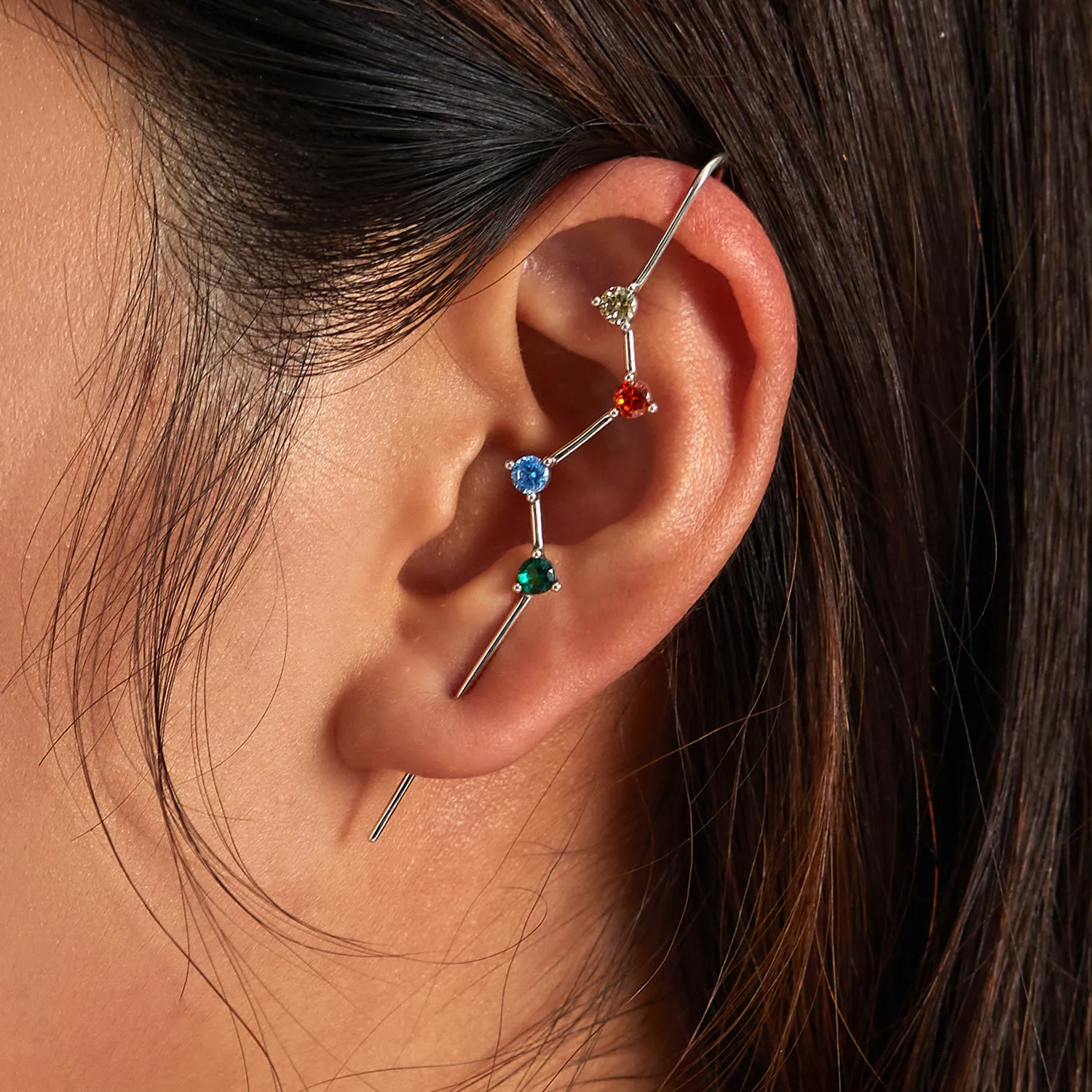 Pandora Style Color Zirconium - Lightning Hanging Earrings - BSE530