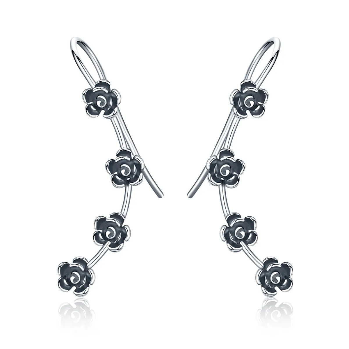Pandora Style Creative Beautiful Flower Hanging Earrings - VSE010