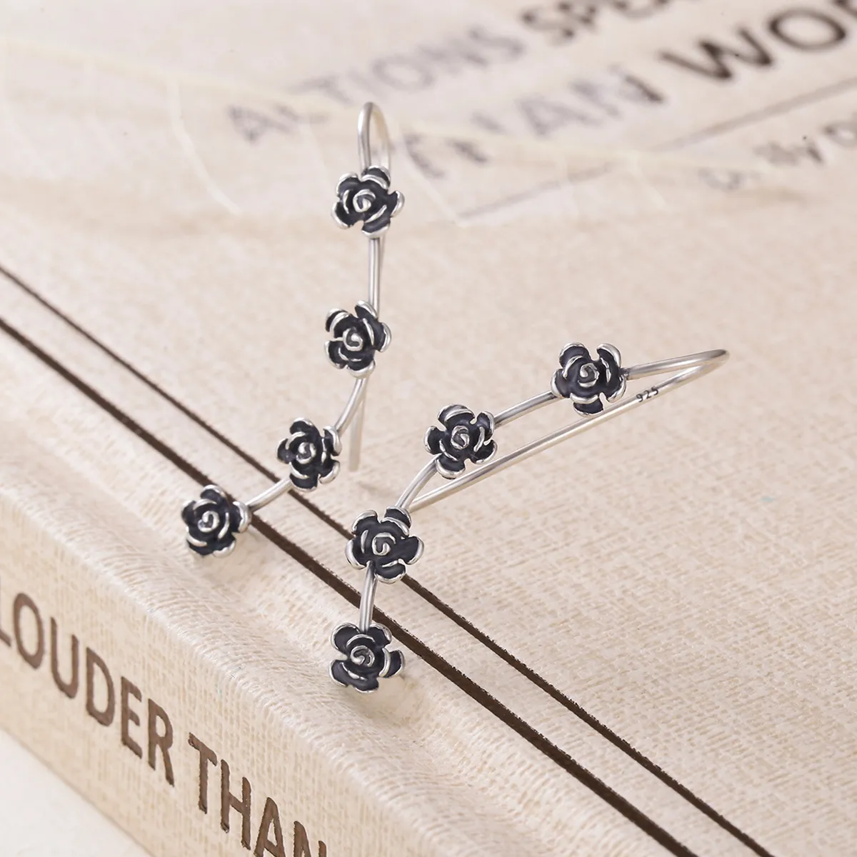 Pandora Style Creative Beautiful Flower Hanging Earrings - VSE010