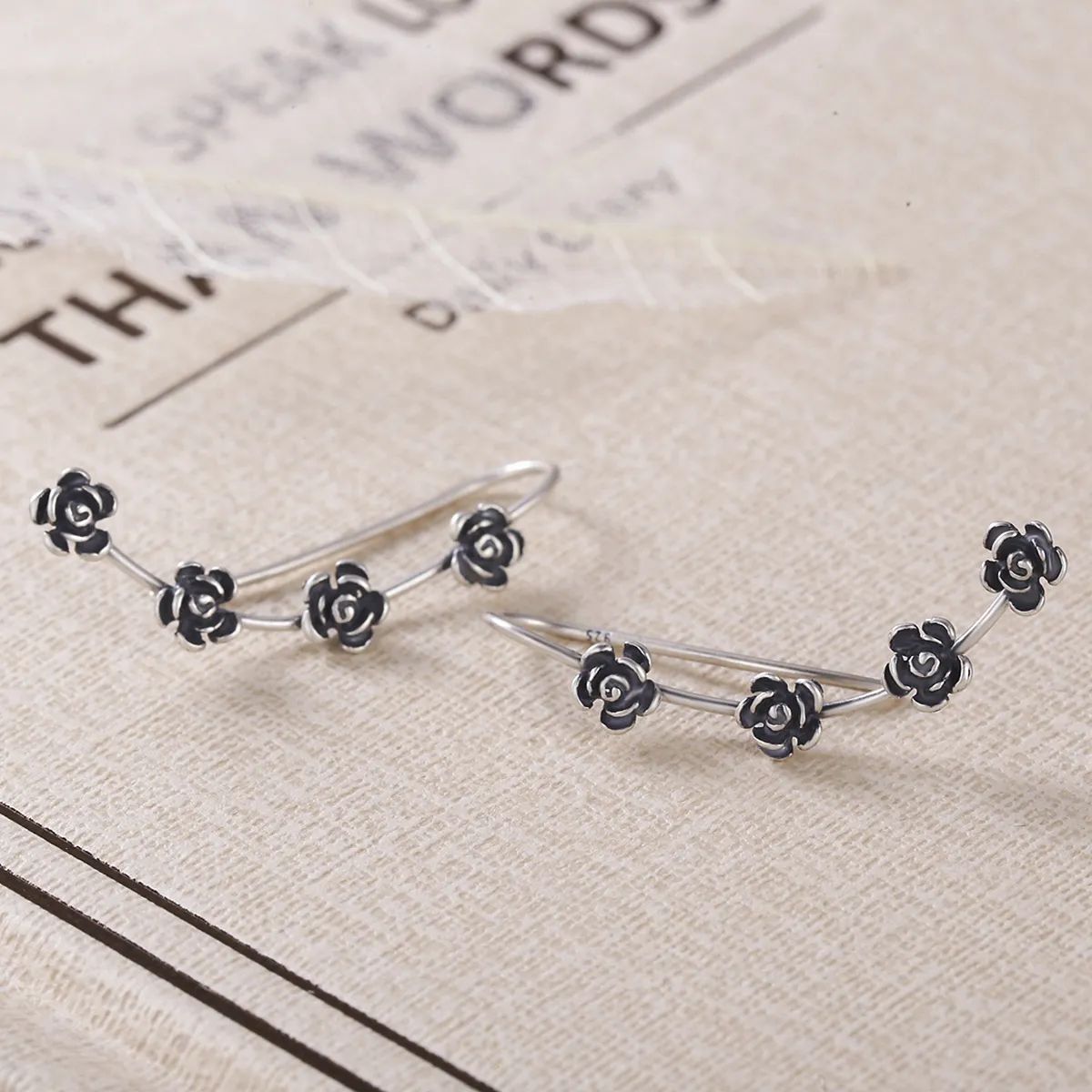 Pandora Style Creative Beautiful Flower Hanging Earrings - VSE010