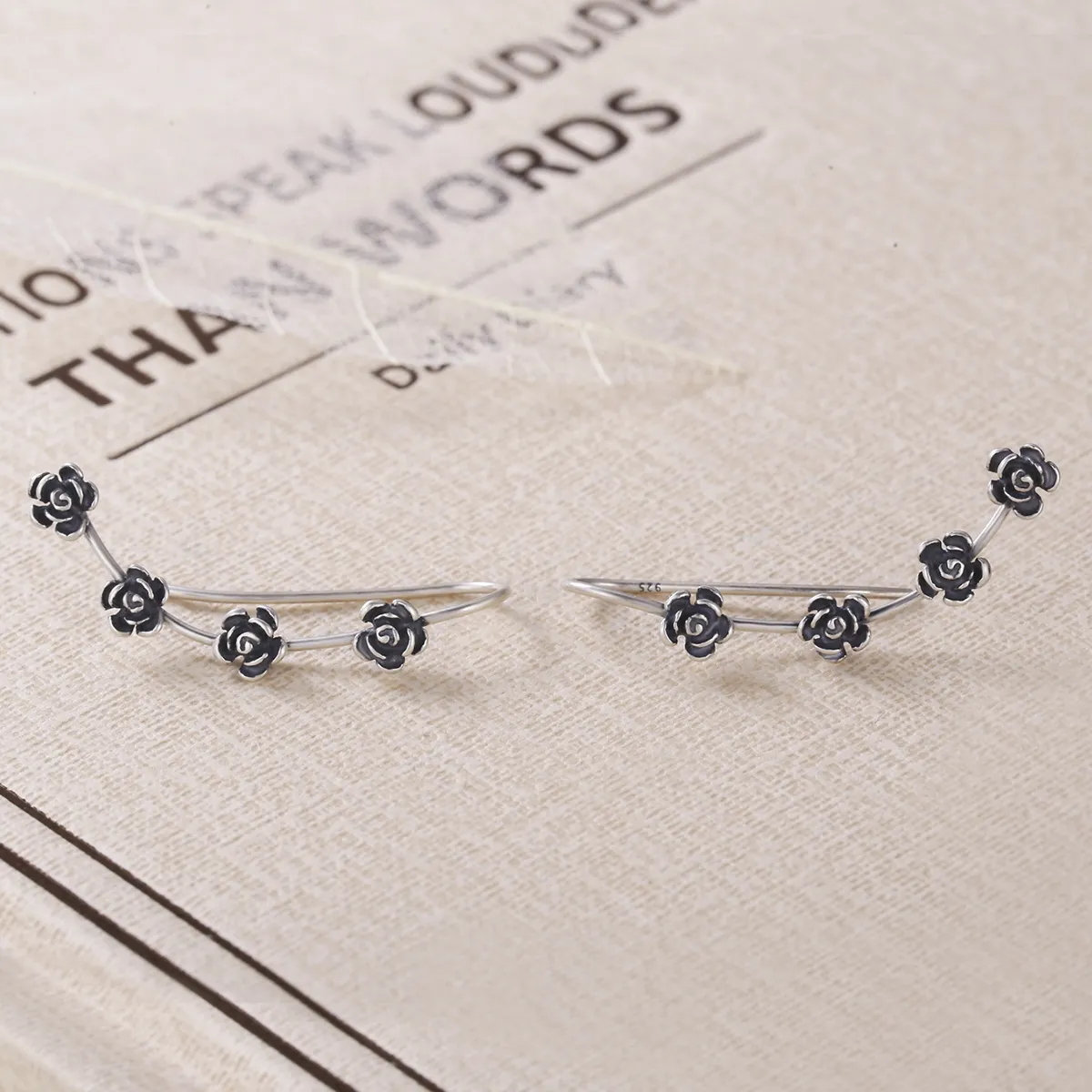 Pandora Style Creative Beautiful Flower Hanging Earrings - VSE010
