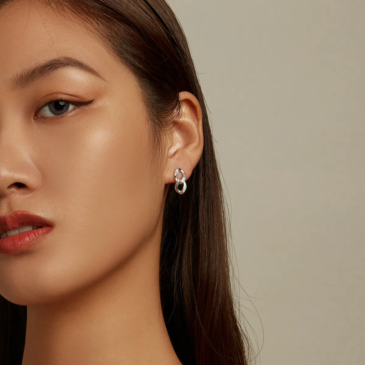 Pandora Style Double Chain Hanging Earrings - SCE1377