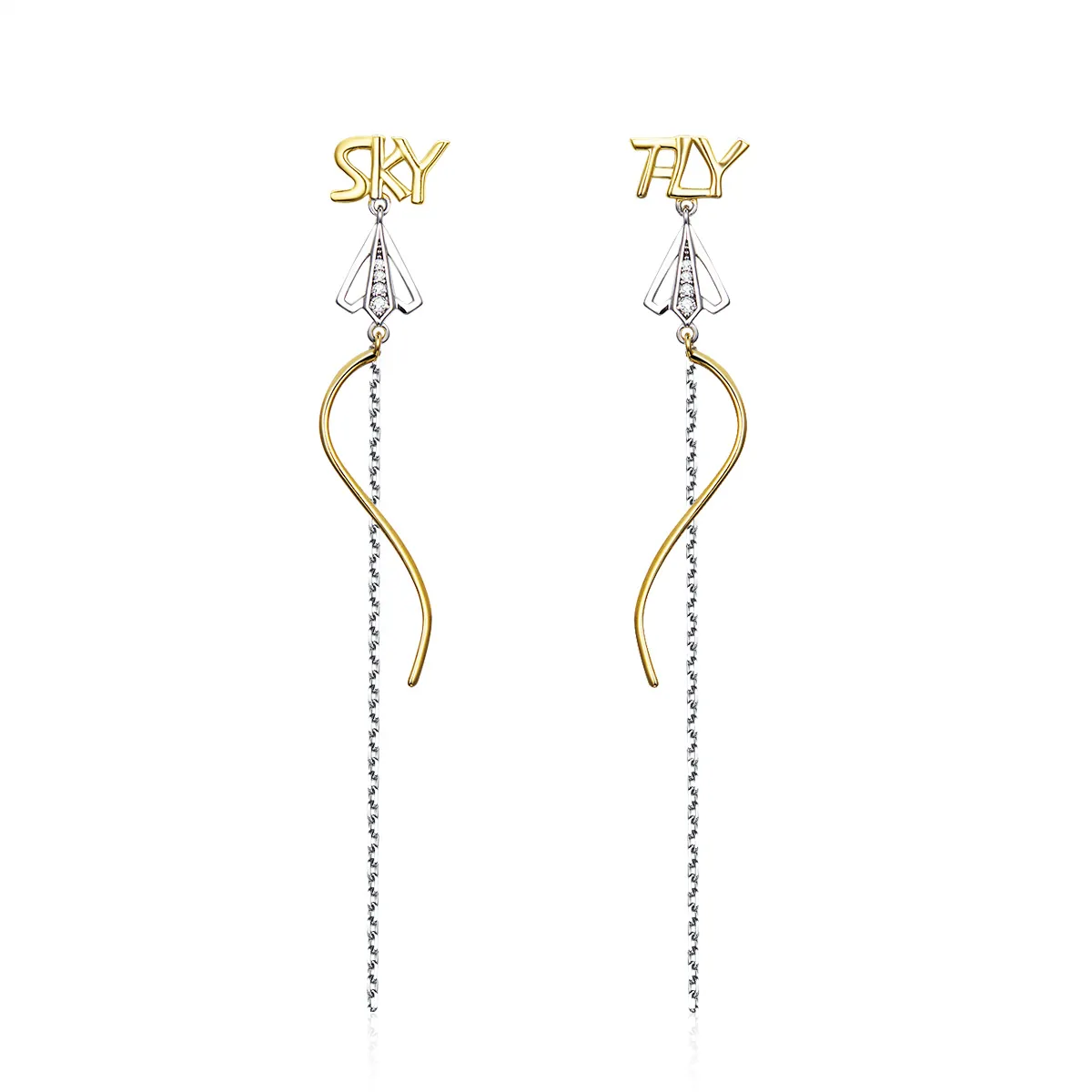 pandora style fly to sky hanging earrings bse026