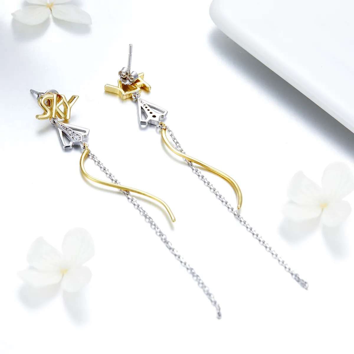 Pandora Style Fly to Sky Hanging Earrings - BSE026