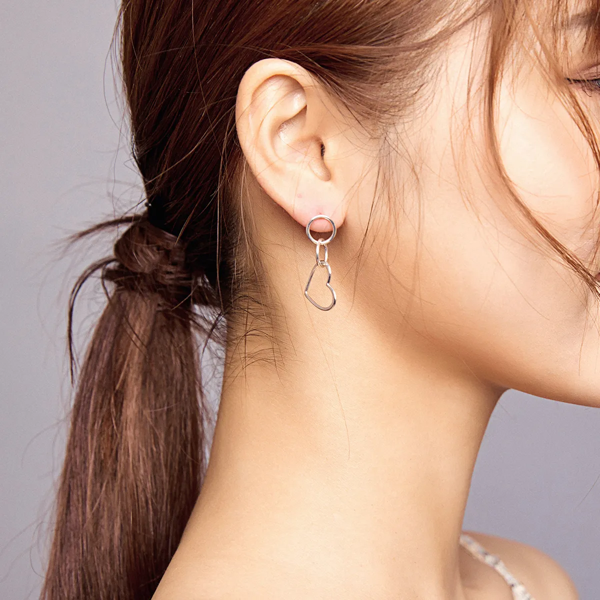 Pandora Style Love Hanging Earrings - SCE916