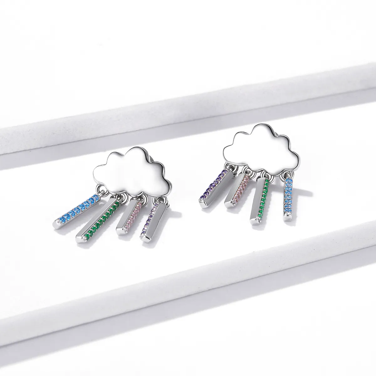 Pandora Style Rainbow Rain Hanging Earrings - BSE468