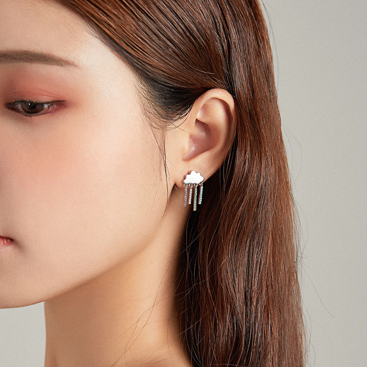 Pandora Style Rainbow Rain Hanging Earrings - BSE468