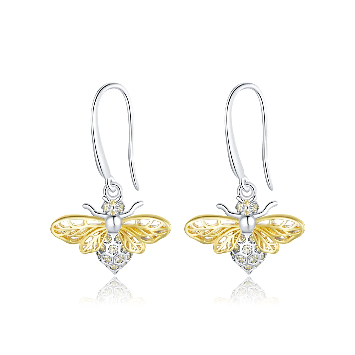 pandora style sparkle bee hanging earrings bse452