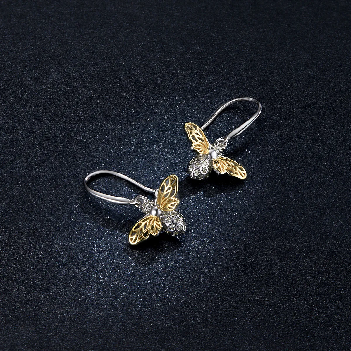 Pandora Style Sparkle Bee Hanging Earrings - BSE452