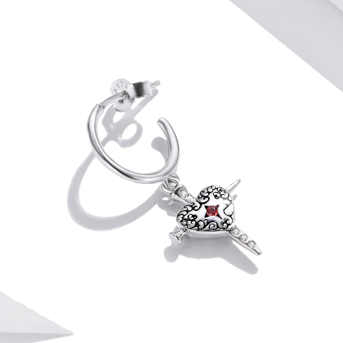 Pandora Style Sword of Love Hanging Earrings - SCE1180