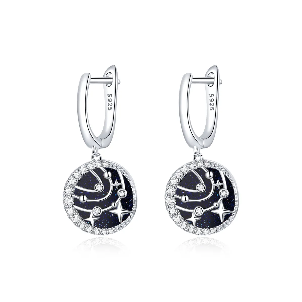 Pandora Style Brilliant Galaxy Hoop Earrings - BSE423