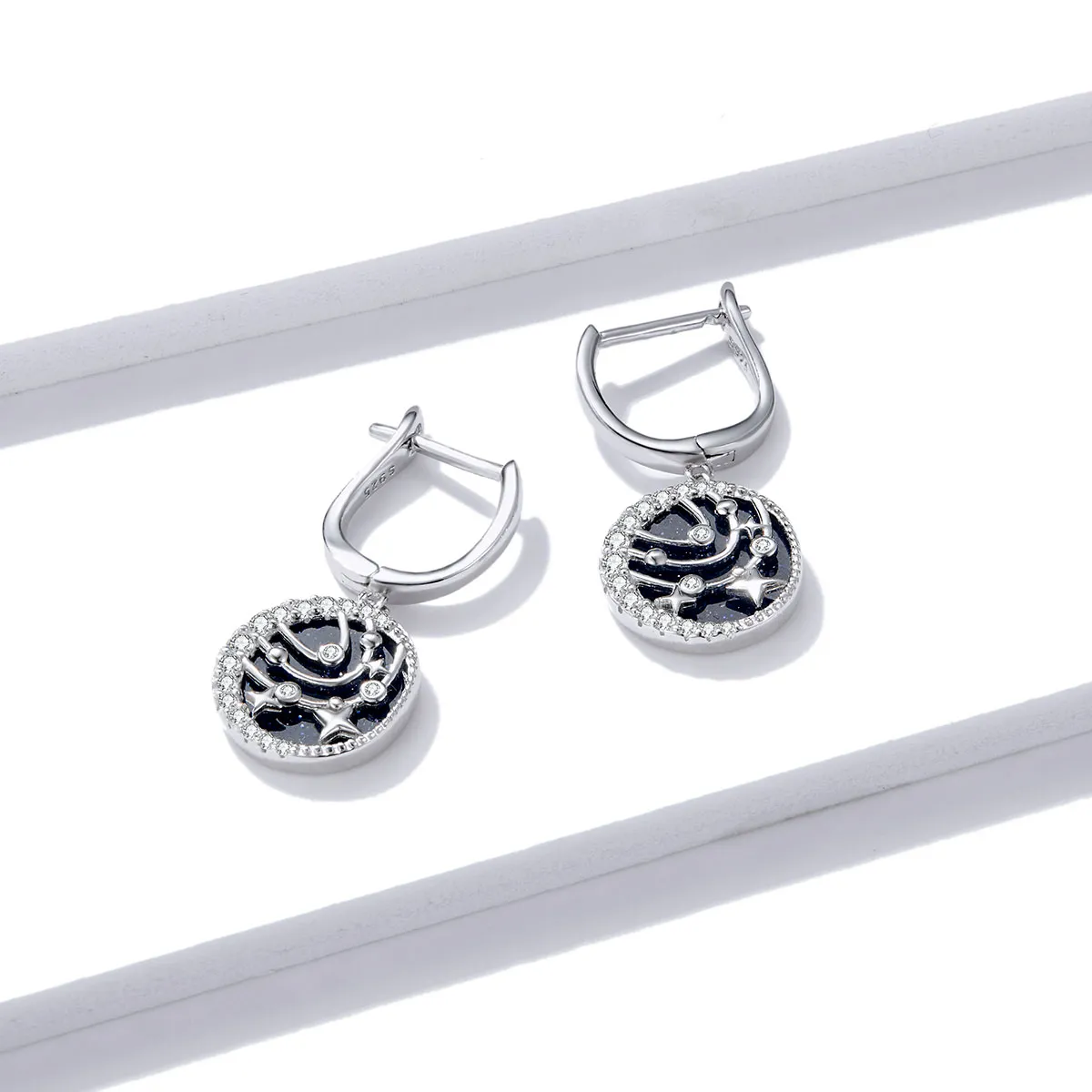 Pandora Style Brilliant Galaxy Hoop Earrings - BSE423
