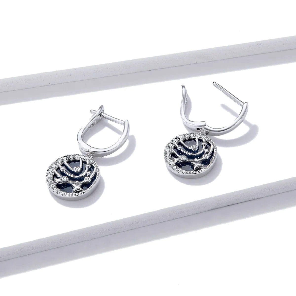 Pandora Style Brilliant Galaxy Hoop Earrings - BSE423