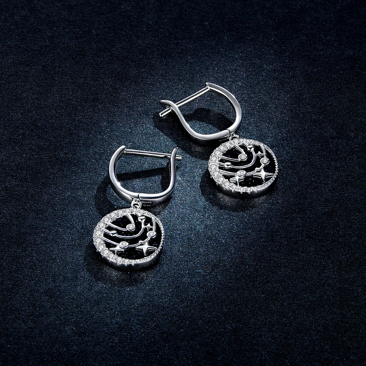 Pandora Style Brilliant Galaxy Hoop Earrings - BSE423