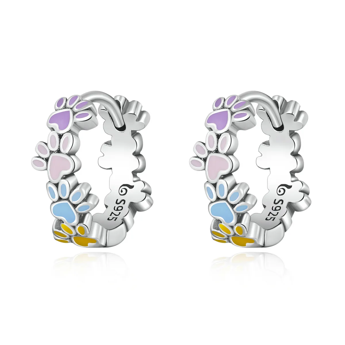 pandora style colorful claws hoop earrings bse580