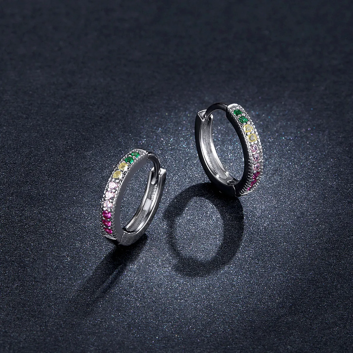 Pandora Style Colorful Hoop Earrings - BSE459