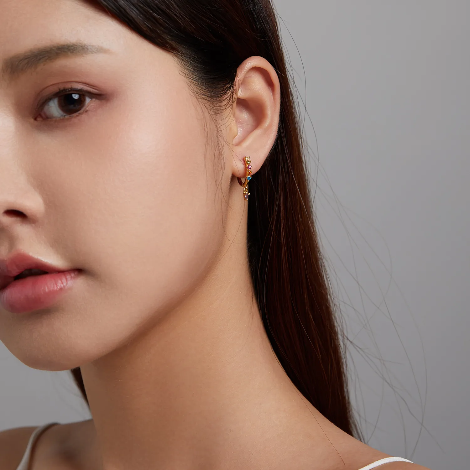 Pandora Style Colorful Zircon - Water Drop Hoop Earrings - SCE1209