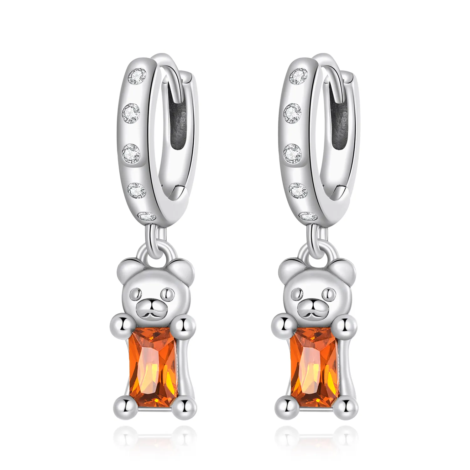 Pandora Style Cute Bear Hoop Earrings - SCE1399