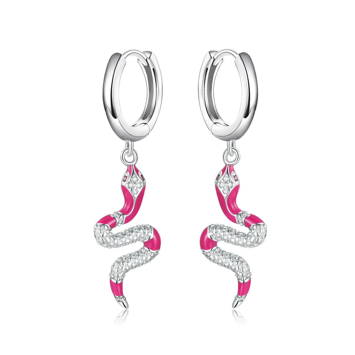 Pandora Style Delicate Spirit Serpent Hoop Earrings - BSE577